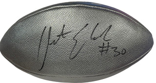 Austin Ekeler Autographed Wilson Duke Silver Football (Schwartz Sports)
