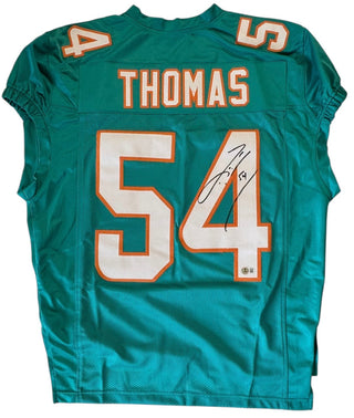 Zach Thomas Autographed Custom Miami Dolphins Jersey (Beckett Witness)