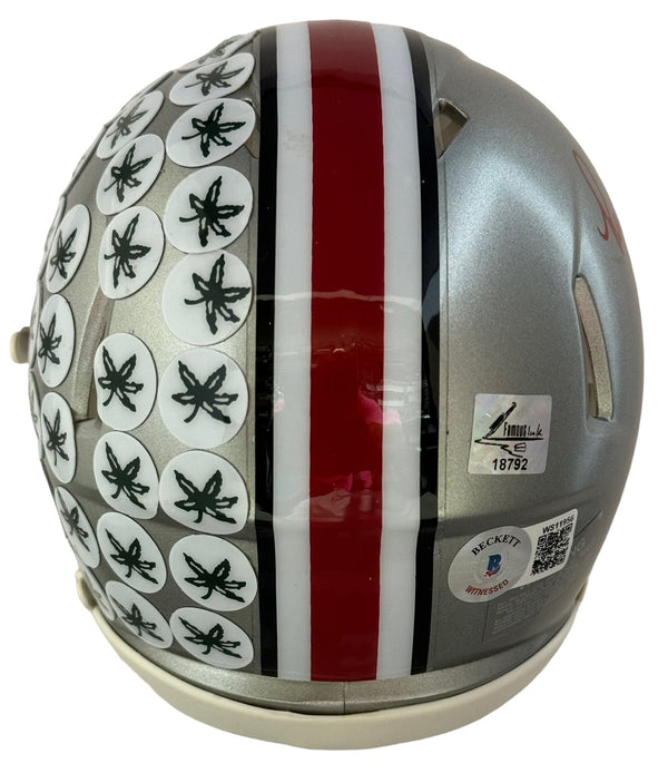 Ryan Day Autographed Ohio State Buckeyes Mini Helmet (Beckett Witnessed)