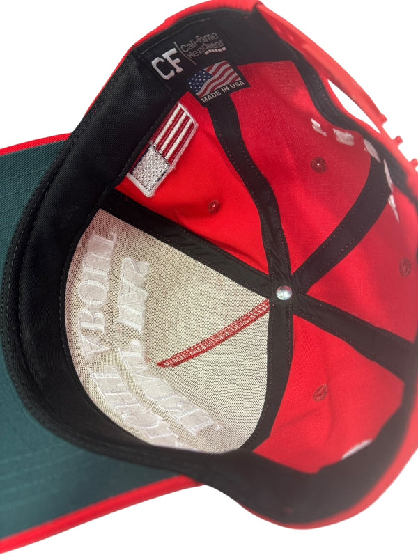 Donald Trump Autographed Red MAGA HAT Full Signature (JSA)