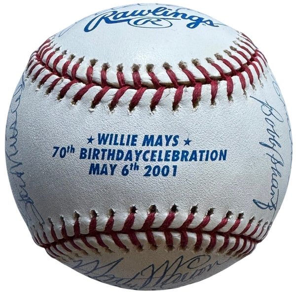 Willie Mays 70th Birthday Attendees Autographed Baseball (JSA)