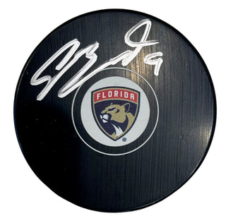 Sam Bennett Autographed Panthers Logo Puck (JSA)
