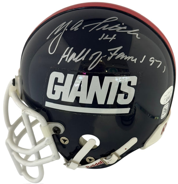 Y.A. Tittle Autographed Giants Mini Helmet (JSA)