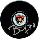 Jesper Boqvist Autographed Panthers Logo Puck