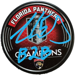 Aaron Ekblad Autographed 2025 Stanley Cup Champions Official Puck (Beckett Witness)
