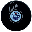 Ryan Nugent Hopkins Autographed Edmonton Oilers Logo Puck (Beckett)