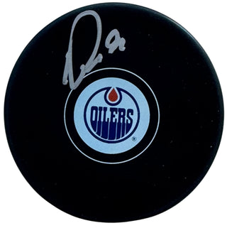 Ryan Nugent Hopkins Autographed Edmonton Oilers Logo Puck (Beckett)