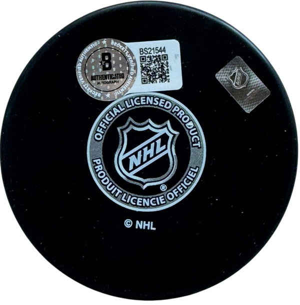 Ryan Nugent Hopkins Autographed Edmonton Oilers Logo Puck (Beckett)