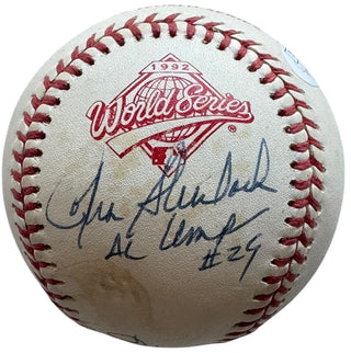 1992 World Series Umpires Autographed Baseball (JSA)