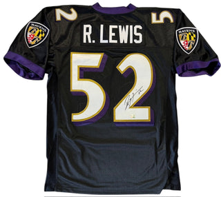 Ray Lewis Autographed Baltimore Ravens Mitchell & Ness Throwback Jersey (Fanatics)