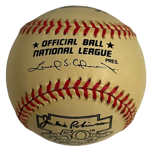 Clem Labine Game 6 Winner 56 Series Autographed Official Jackie Robinson Baseball