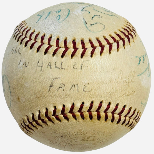 Baseball Hall of Famers Autographed Baseball (JSA)
