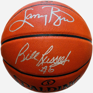 Bill Russell & Larry Bird  Autographed Indoor Outdoor Basketball (PSA/JSA)
