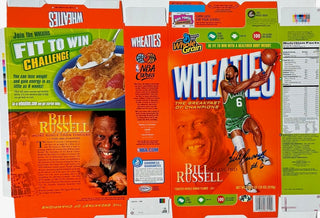 Bill Russell Autographed Wheaties Cereal Box Flat
