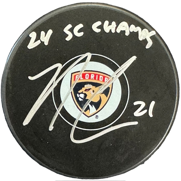 Nick Cousins Autographed Official Panthers Puck (Beckett Witness)