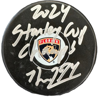 Ryan Lomberg Autographed Official Panthers Puck (Beckett Witness)