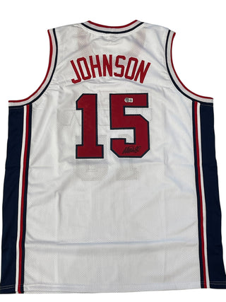 Magic Johnson Team USA Autographed Custom Jersey (Beckett)