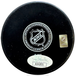 Adam Oates HOF 12 Autographed Boston Bruins Puck (JSA)