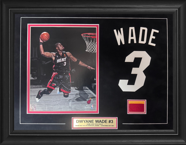 Dwyane Wade Game Used Jersey Piece w/ 8x10 unsigned Photo Framed