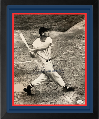 Ted Williams Autographed 11x14 Framed Baseball Photo (JSA)