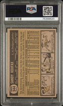 Sandy Koufax 1961 Topps Card #344 (PSA 6)
