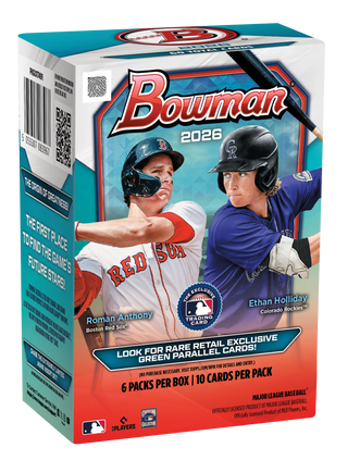 2026 Bowman Baseball Blaster Box (Rare Retail Exclusive Green Parallel Cards)