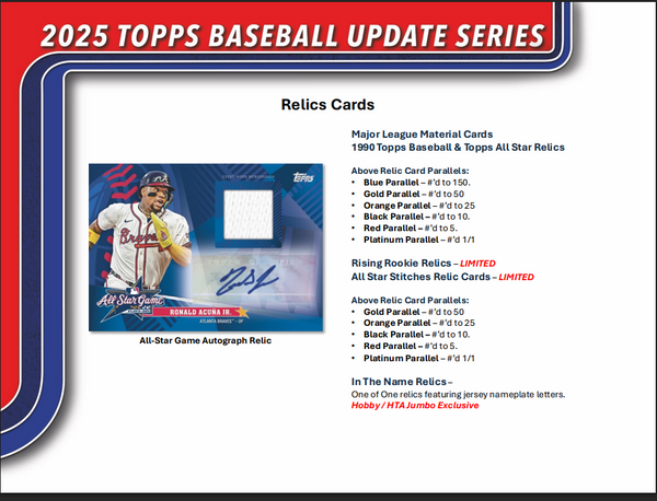 2025 Topps Update Series Baseball Hobby Box