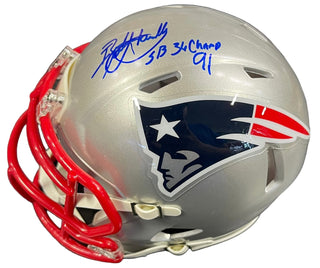 Bobby Hamilton "SB 36 Champs" Autographed New England Patriots Mini Helmet (JSA)