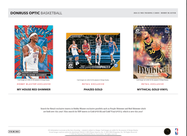 2024-25 Panini Donruss Optic NBA Hobby Blaster Box (Ultra-Rare Downtown & Mythical Inserts)