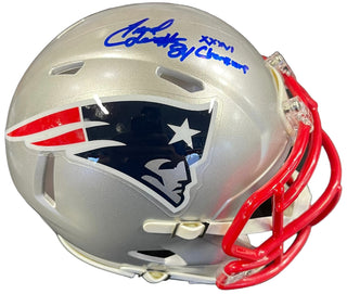 Fred Coleman "SB 36 Champs" Autographed New England Patriots Mini Helmet (JSA)