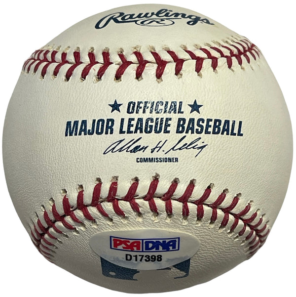 Carlton Fisk Autographed Official Major League Stat Baseball (PSA)