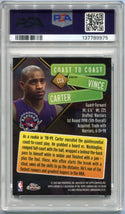 Vince Carter 2002 - 2003 Topps Chrome Coast To Coast Refractor Card #CC6 PSA Graded 9