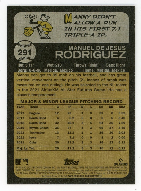 Manuel Rodriguez 2022 Topps Heritage #291 Card