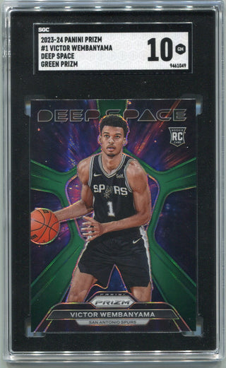 Victor Wembanyama 2023 - 2024 Panini Prizm Deep Space RC #1 SGC Graded 10
