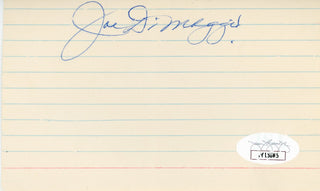Joe DiMaggio Autographed 3x5 Card (JSA)