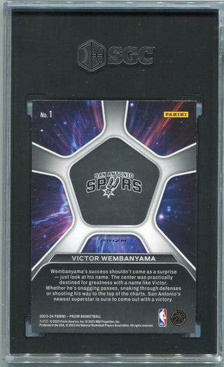 Victor Wembanyama 2023 - 2024 Panini Prizm Deep Space RC #1 SGC Graded 10
