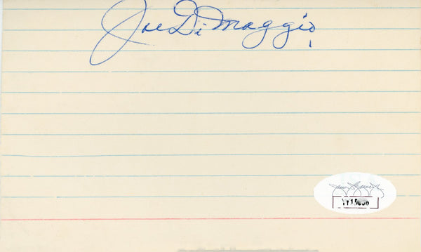 Joe DiMaggio Autographed 3x5 Card (JSA)