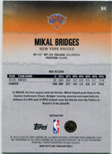 Mikal Bridges 2025 - 2026 Topps Signature Class Round 1 Pick 10 Refractor Card #84
