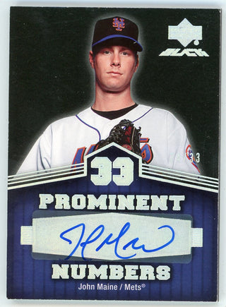John Maine Autographed 2007 UD Black Prominent Numbers #PN-MA