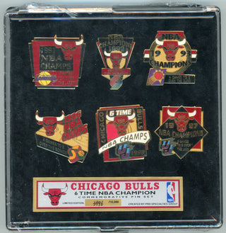 Chicago Bulls 6 Time NBA Champion Commemorative Pin Set