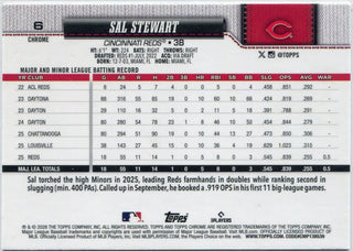 Sal Stewart 2026 Topps Chrome Lava Refractor RC #6