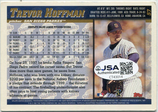 Trevor Hoffman 1997 Topps Autographed Card JSA Certified