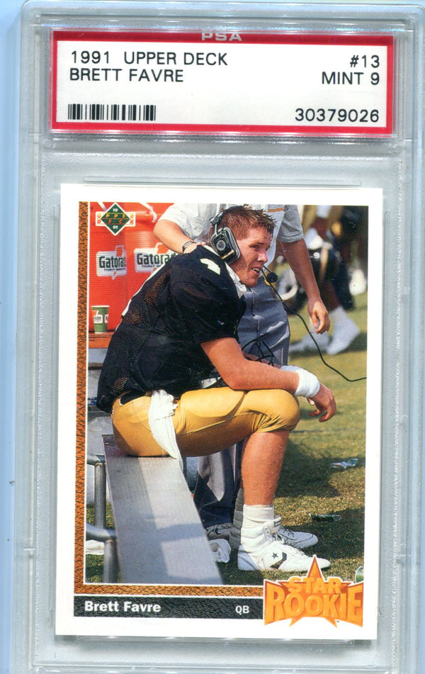 Brett Favre 1991 Topps Upper Deck #13 PSA 9 Card