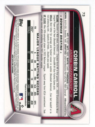 Corbin Carroll 2023 Topps Bowman Chrome Rookie Card #73