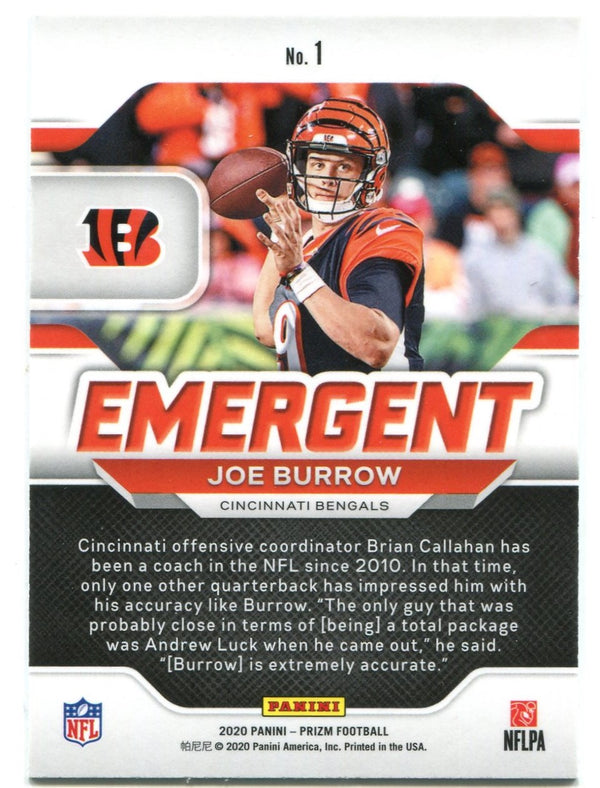 Joe Burrow Panini Prizm Emergent 2020 Rookie