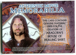 Lord Of The Rings Trilogy Aragorns House Of Healing Shirt Memorabilia Topps Card