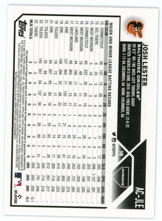 Josh Lester 2023 Topps Autographed Chrome Rookie Card #AC-JLE