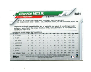 Fernando Tatis Jr 2020 Topps All Star Rookie #HW59 Card