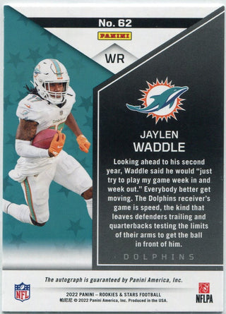 Jaylen Waddle 2022 Panini Rookies & Stars Autographed Card #62 3/25