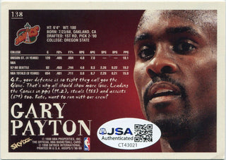 Gary Payton 1998 - 1999 Skybox Autographed Card JSA Certified